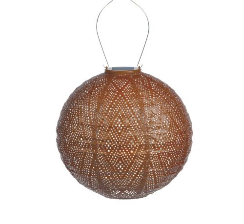 LUMIZ Solar-Lampion Rund | Ikat | Kupfer | Ø30 cm