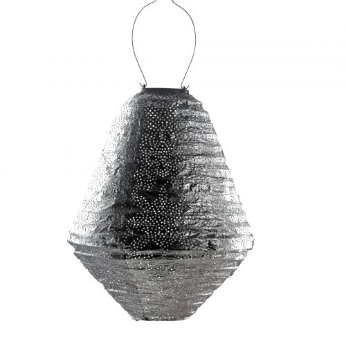 LUMIZ Solar-Lampion Can | Marrakesh | Silber | Ø30 cm