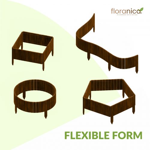 Floranica Rollborder II | Gartenzaun | 200x30 cm | Braun