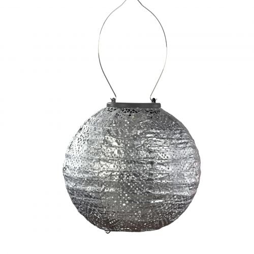 LUMIZ Solar-Lampion Rund | Topaze | Silber | Ø20 cm