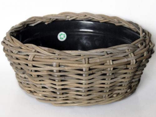 Drypot Schale Rattan Grau Ø 36 | Höhe 18 cm,breiteste Stelle 38 cm