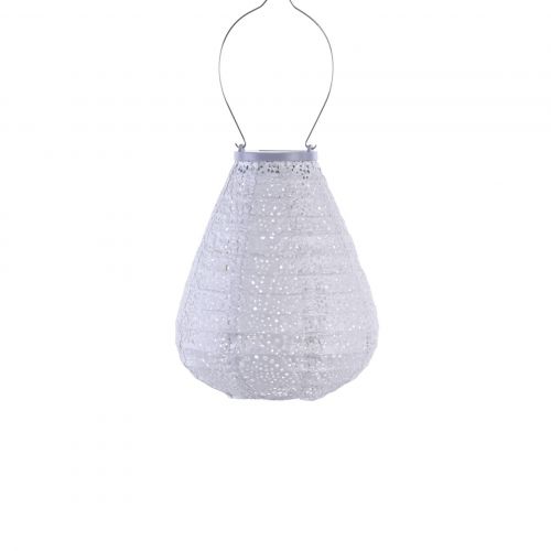 LUMIZ Solar-Lampion Tulpe | Paisley | Silber | D 20 H 22,5 cm