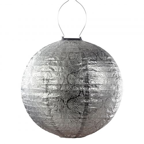 LUMIZ Solar-Lampion Rund | Tigres | Silber | Ø40 cm