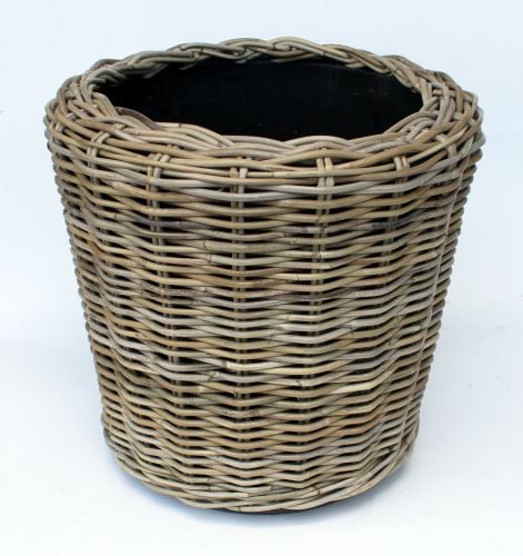 Drypot Rattan Grau Ø 37 | Höhe 44 cm,breiteste Stelle 44 cm