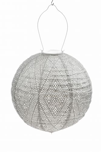 LUMIZ Solar-Lampion Rund | Ikat | Helltaupe | Ø30 cm