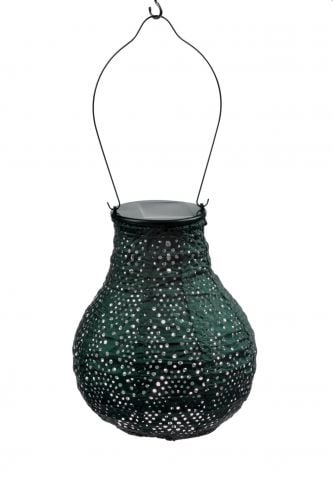 LUMIZ Solar-Lampion Birne | Ikat | Grün | D 16 H 20 cm