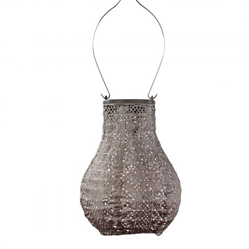 LUMIZ Solar-Lampion Birne | Lace | Taupe | Ø16 cm