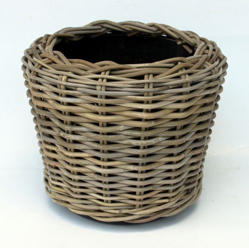 Drypot Rattan Grau Ø 25 | Höhe 30 cm,breiteste Stelle 28 cm