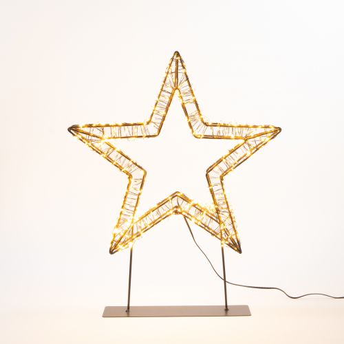 3D Stern Metall Schwarz mit Basis | 36x3 cm | 800 LEDs | Warmweiß | Anna's Collection