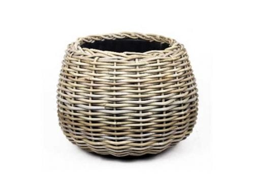 Drypot Tina Rattan Grau Ø 28 | Höhe 35 cm,breiteste Stelle 45 cm