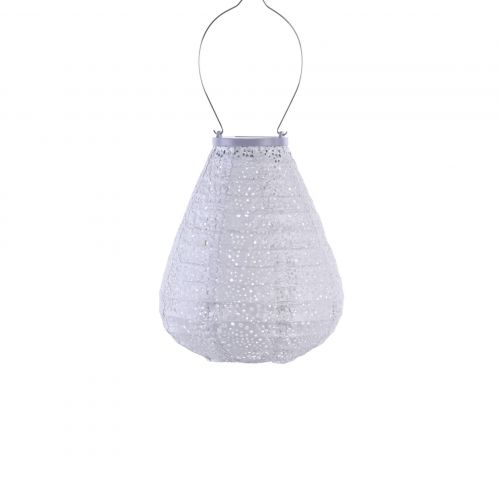 LUMIZ Solar-Lampion Tulpe | Paisley | Silber | D 20 H 22,5 cm