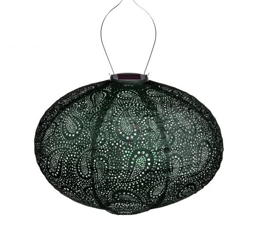 LUMIZ Solar-Lampion Oval | Paisley | Grün | D 40 H 27 cm