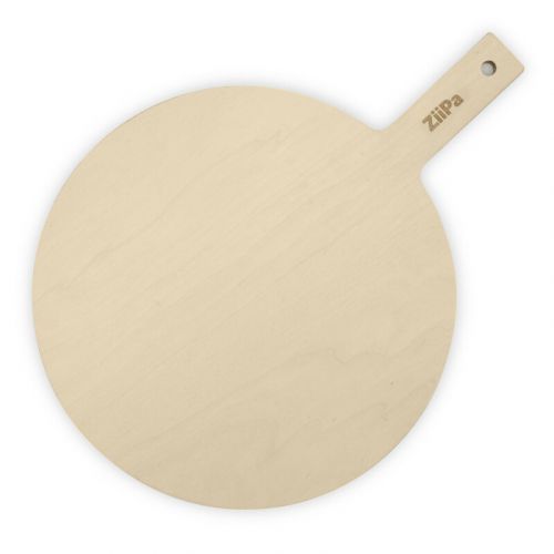 ZiiPa Runde Pizzabretter aus Holz | 2 Stück |12,0x28,5x0,8cm