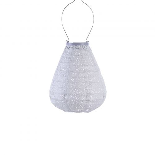 LUMIZ Solar-Lampion Tulpe | Paisley | Silber | D 20 H 22,5 cm