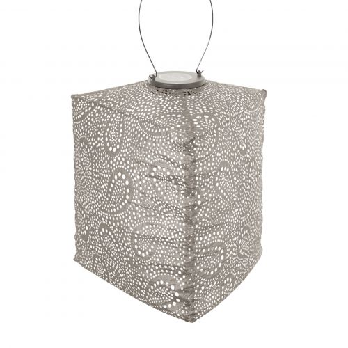 LUMIZ Solar-lampion Dreieck | Paisley | Helltaupe | Ø28 cm