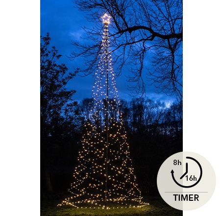 Weihnachtsbaum für Draußen mit Stern | 500 cm | 836 LEDs | Warmweiß | Inkl. Mast