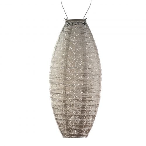 LUMIZ Solar-Lampion Langes Oval | Folia | Helltaupe | Ø20 cm