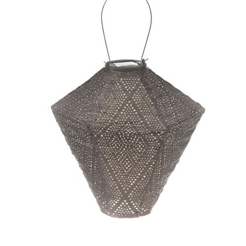 LUMIZ Solar-Lampion Diamant | Ikat | Taupe | Ø28 cm