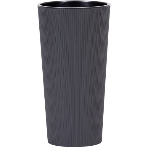 Ronda  Pflanzgefäß 29,5x29,5x57,1 cm, Produkt aus  recycelt polypropylene in anthracite, Einsatz aus  Polypropylen in schwarz