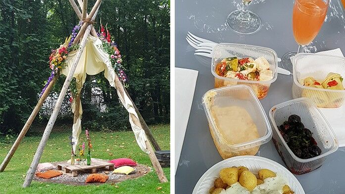 Wigwam und Essen